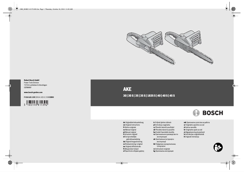 Page 1 of the manual User Manual Bosch AKE 1835 S