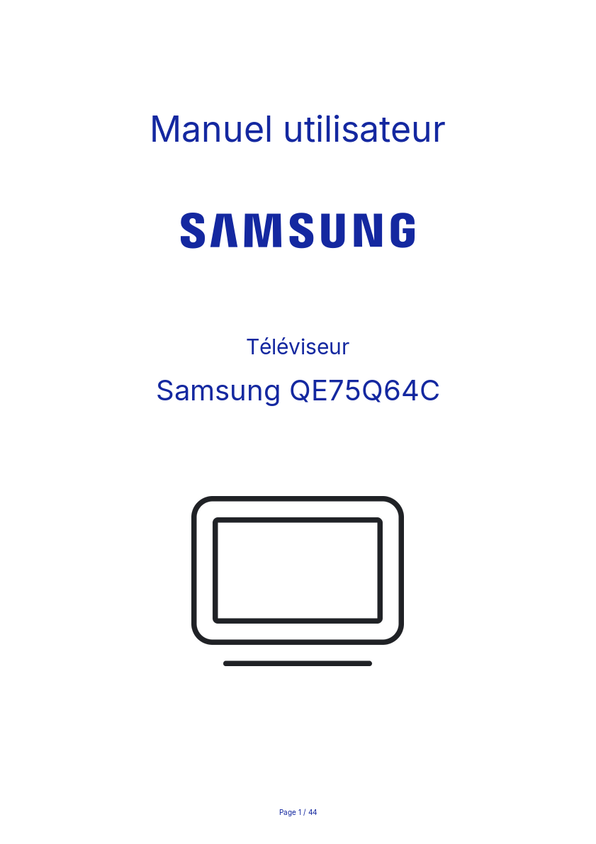 Image de la première page du manuel de l'appareil QE75Q64C