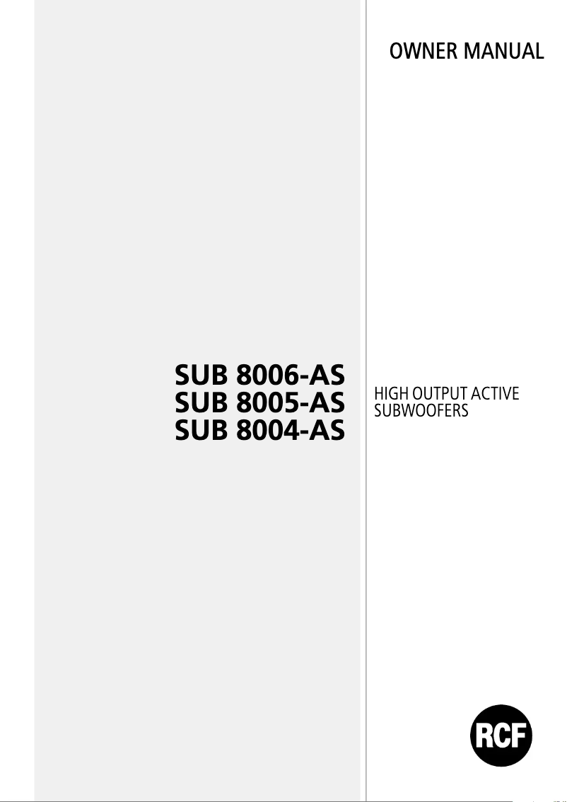 Image de la première page du manuel de l'appareil SUB 8005-AS
