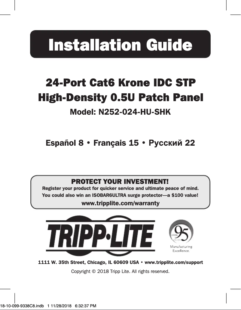 Page n°1 - Manuel utilisateur Tripp Lite N252-024-HU-SHK