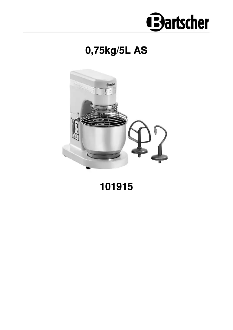 Page n°1 - Manuel utilisateur Bartscher 101915