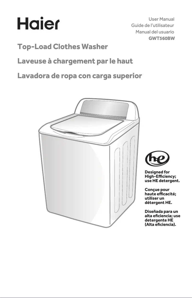 Page 1 de la notice Manuel utilisateur Haier GWT560BW