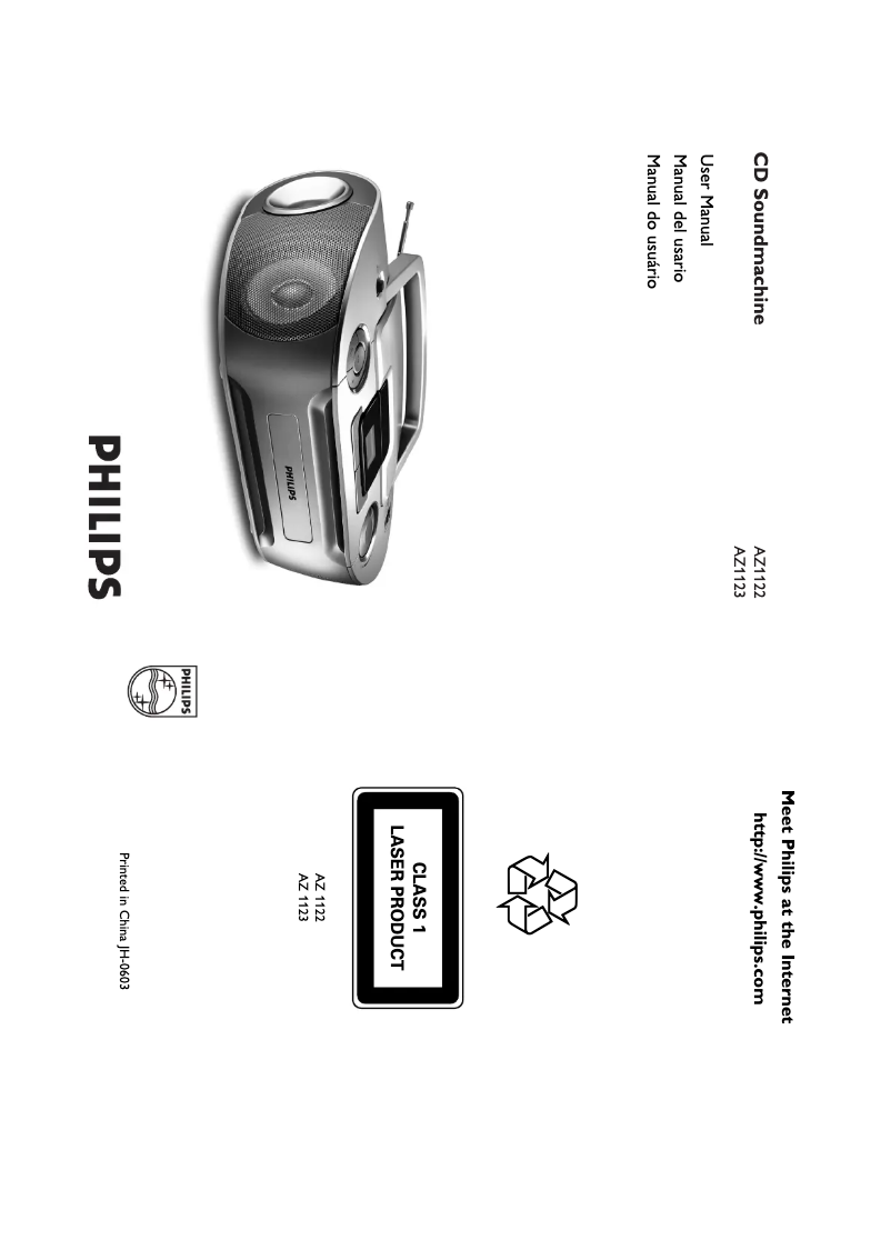 Page 1 de la notice Manuel utilisateur Philips AZ1122