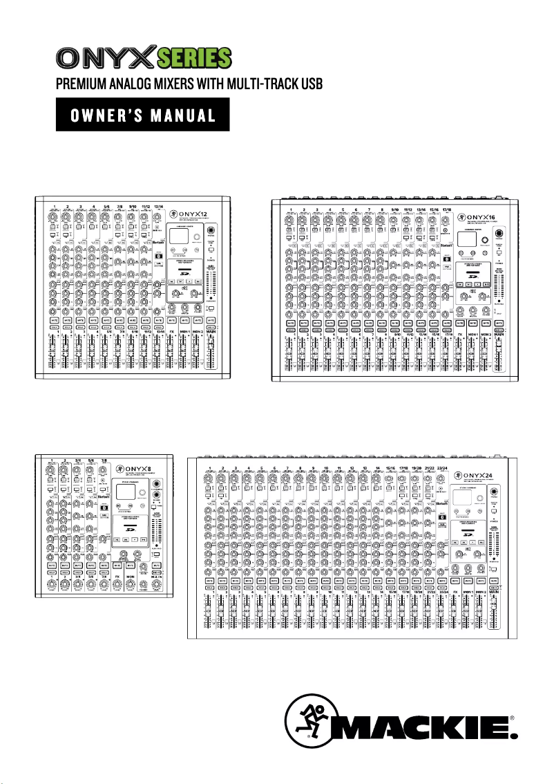Page 1 de la notice Manuel utilisateur Mackie Onyx 16