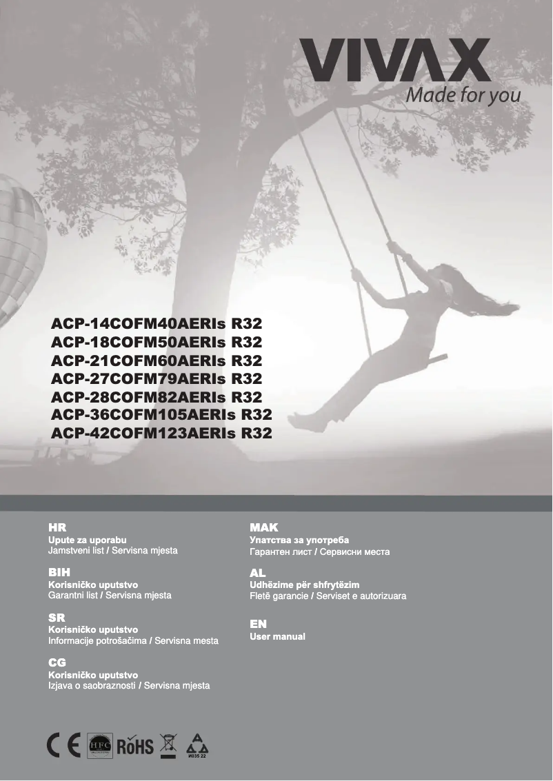 Page 1 de la notice Manuel utilisateur Vivax ACP-14COFM40AERIs R32