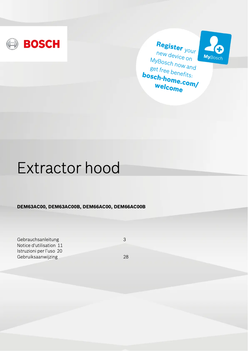 Page 1 de la notice Manuel utilisateur Bosch DEM66AC00