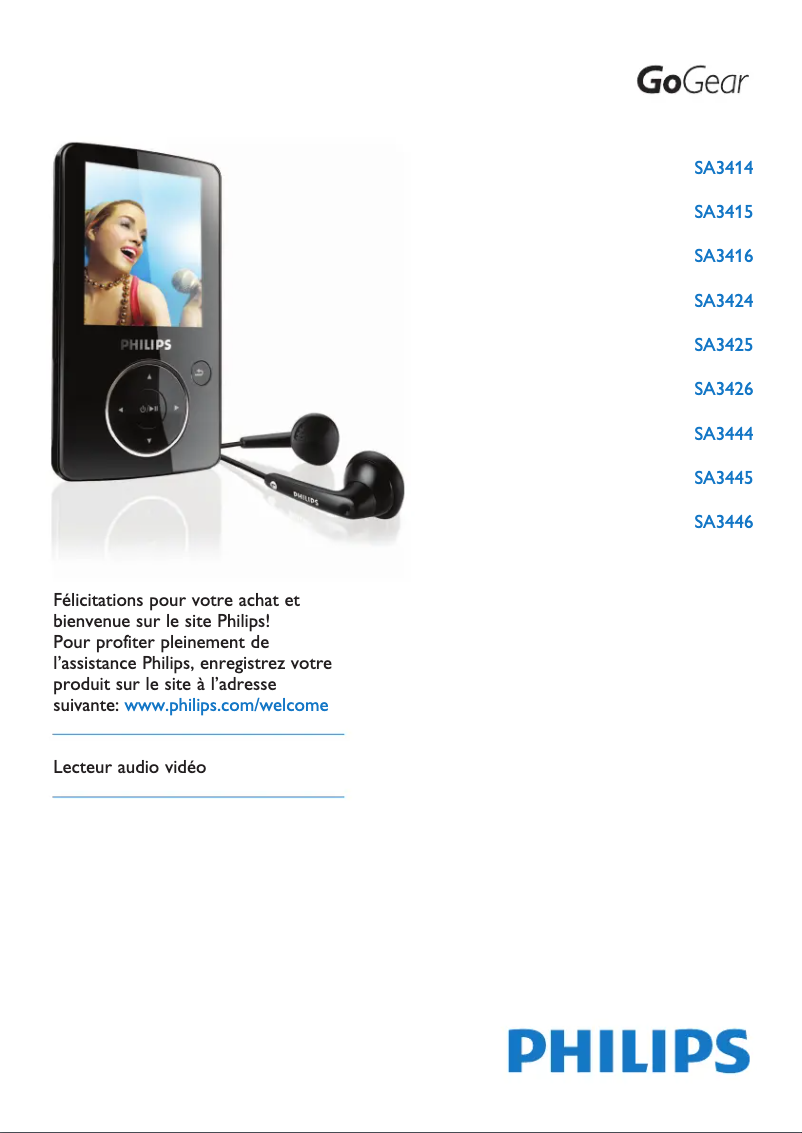 Image de la première page du manuel de l'appareil GoGear SA3485