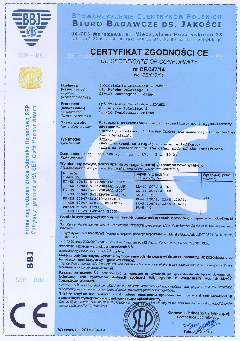 Page 1 de la notice Manuel utilisateur Spamel ST22-LB