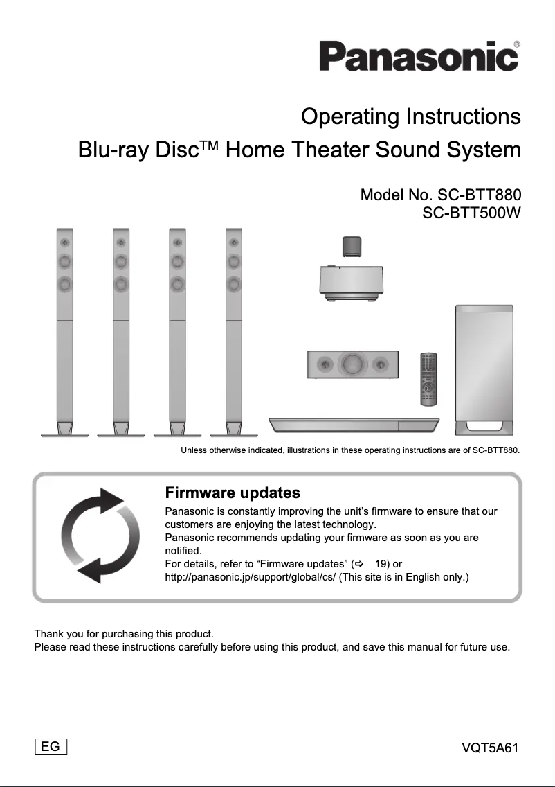 Page 1 de la notice Manuel utilisateur Panasonic SC-BTT800