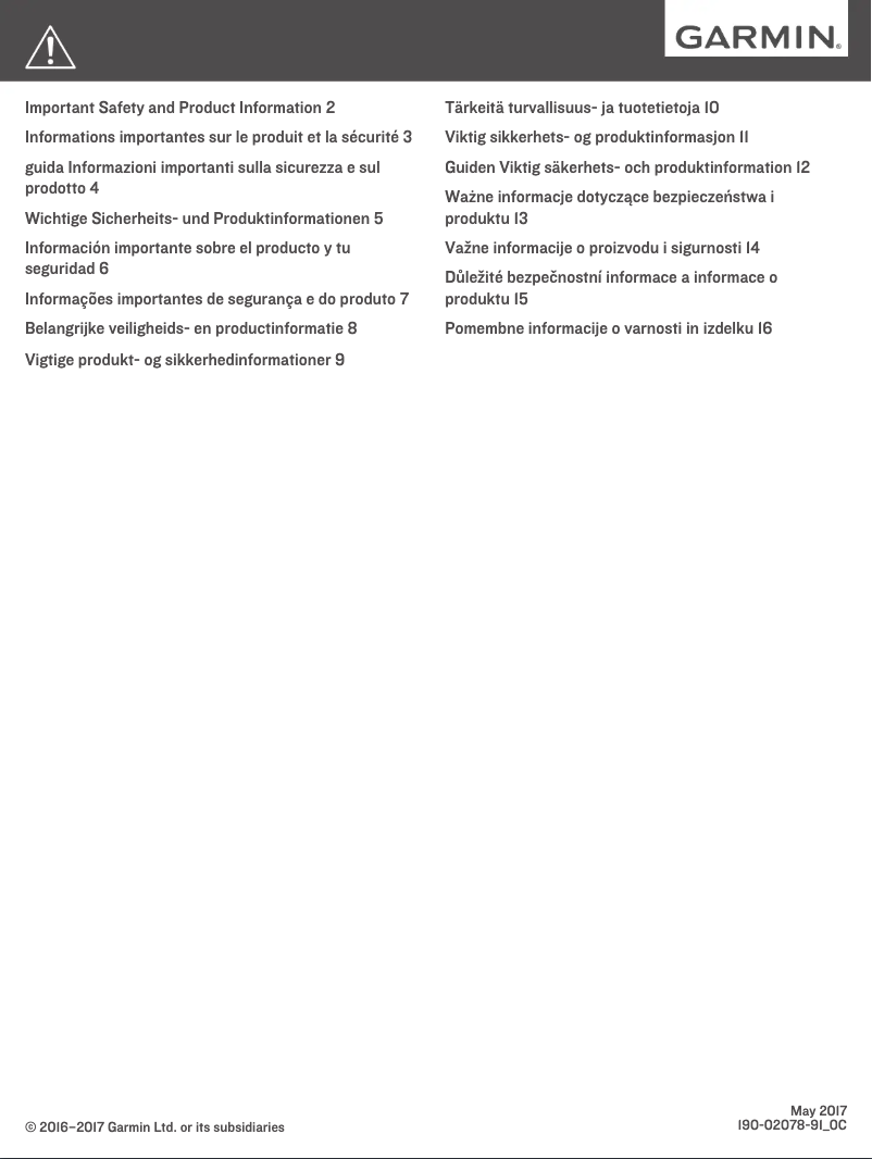 Page 1 de la notice Instructions de sécurité Garmin Nautix