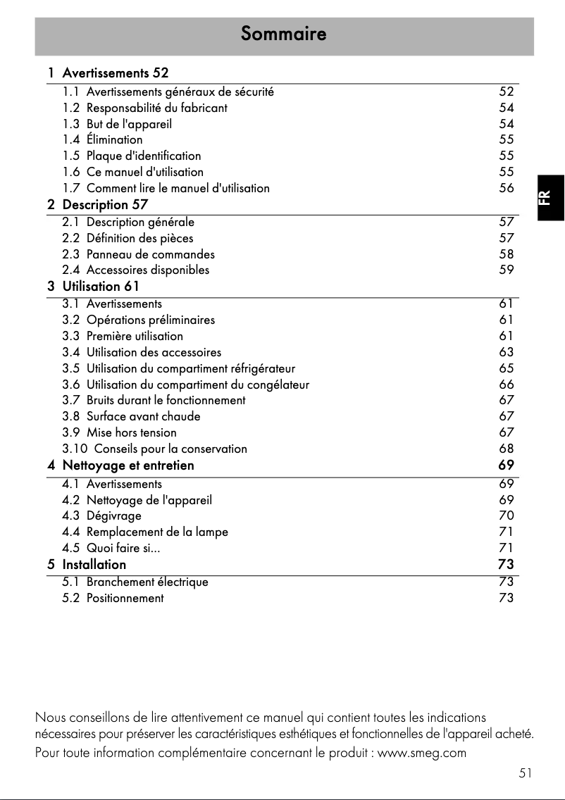 Página 1 del manual Manual de usuario Smeg FAB32RP1