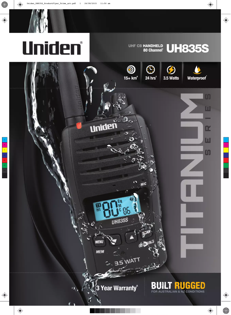 Page 1 de la notice Brochure Uniden UH835S