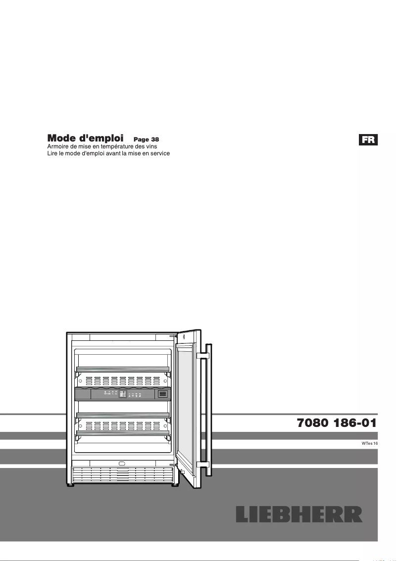 Page 1 de la notice Manuel utilisateur Liebherr WTes 1672 Vinidor