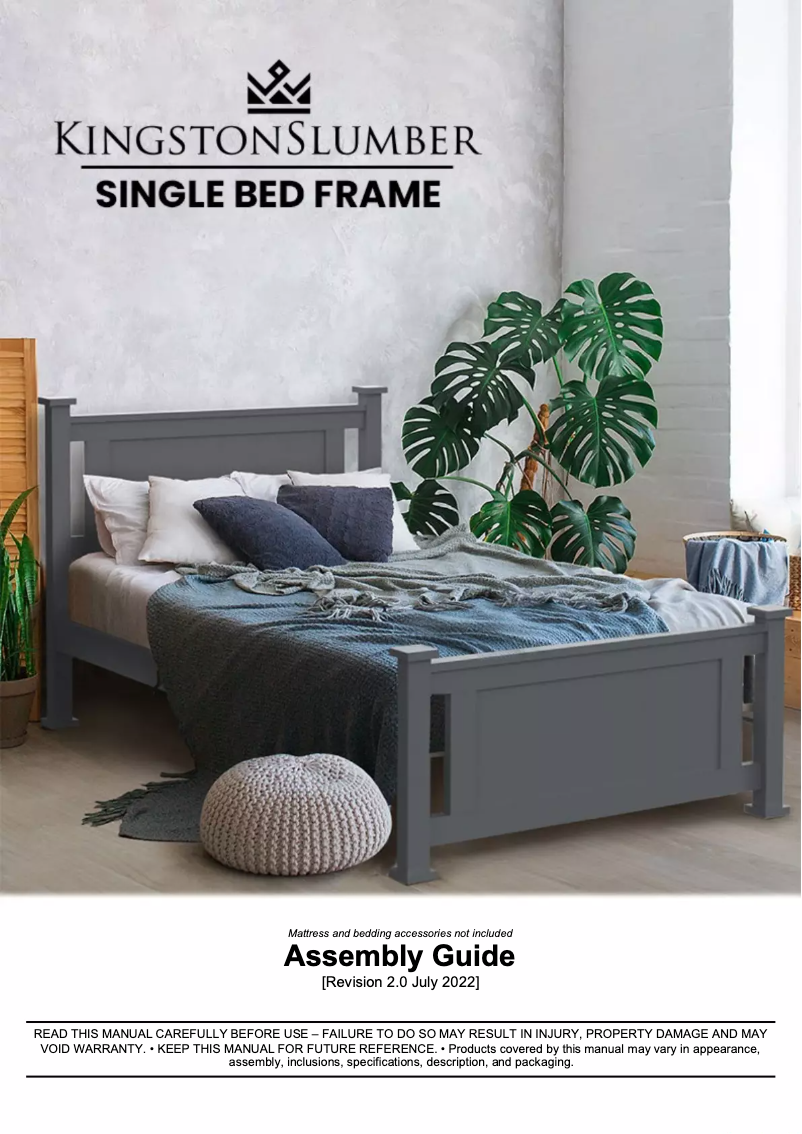 Page 1 de la notice Manuel utilisateur Kingston Slumber FURBDFKNGA11SG