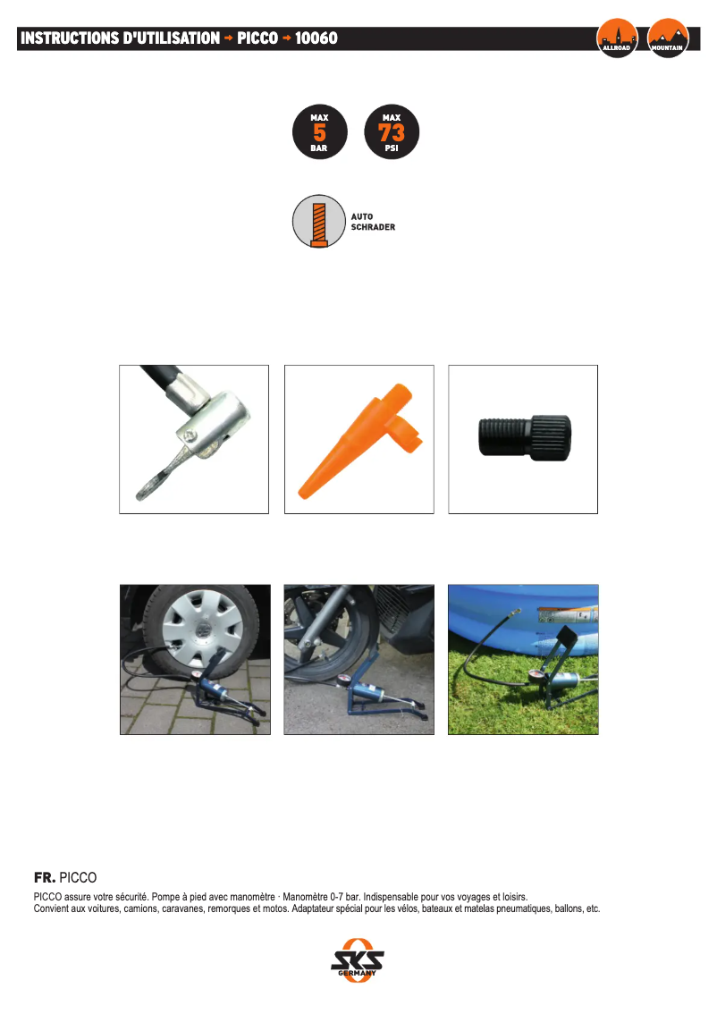 Page 1 de la notice Manuel utilisateur SKS Picco
