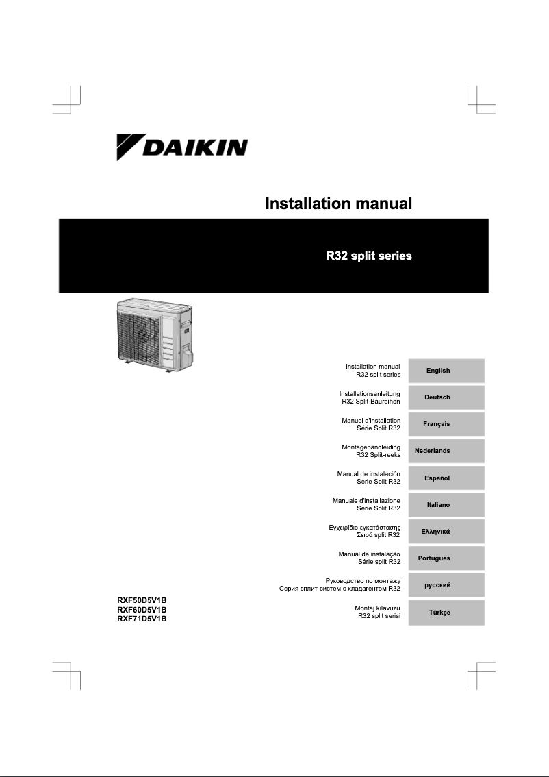 Page n°1 - Manuel utilisateur Daikin RXF60D5V1B