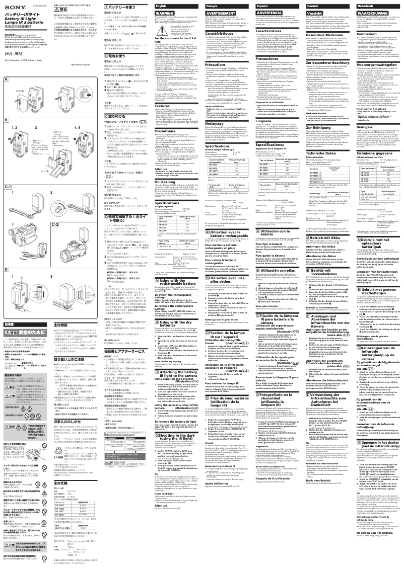 Imagen de la primera página del manual del dispositivo HVL-IRM