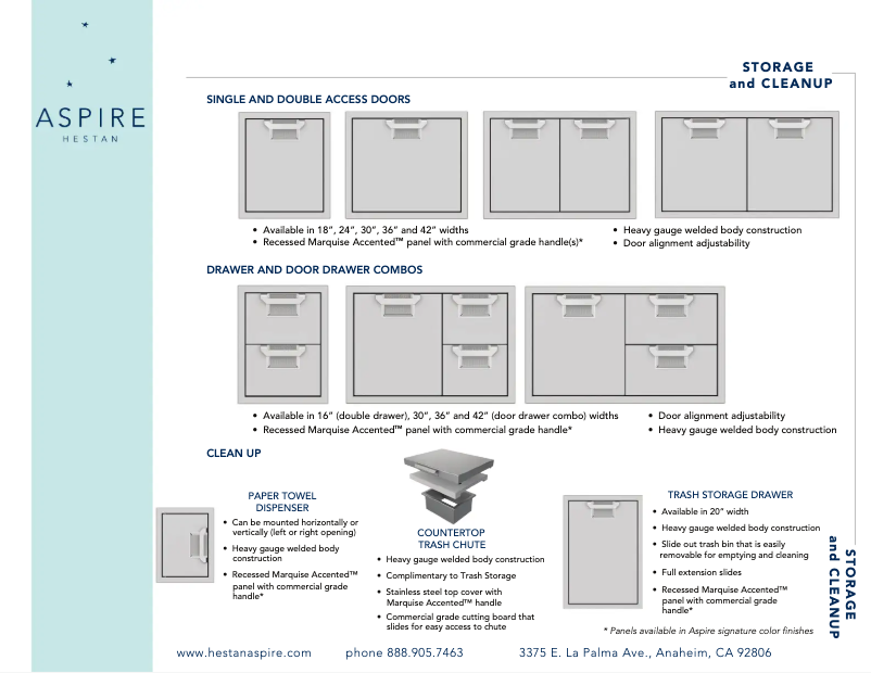 Page n°1 - Fiche technique Hestan Aspire 20
