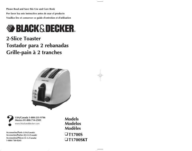 Page n°1 - Manuel utilisateur Black & Decker T1700SKT
