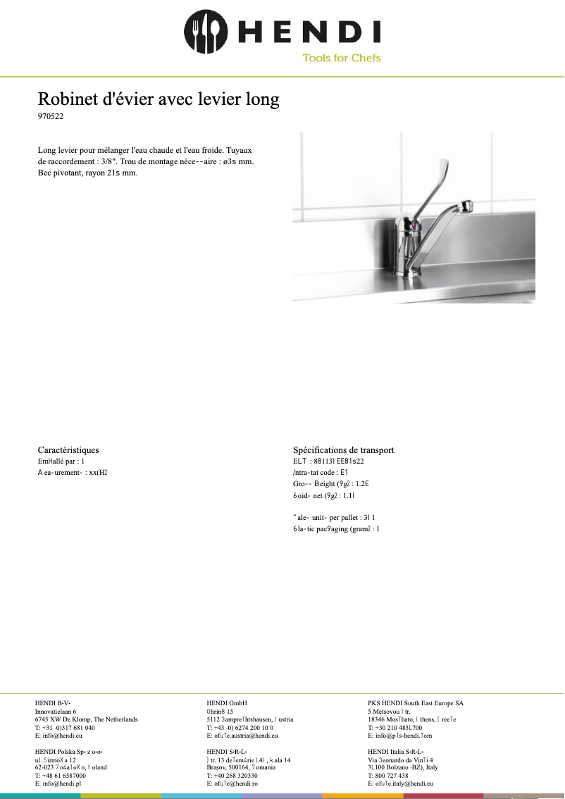 Page n°1 - Manuel utilisateur Hendi 970522