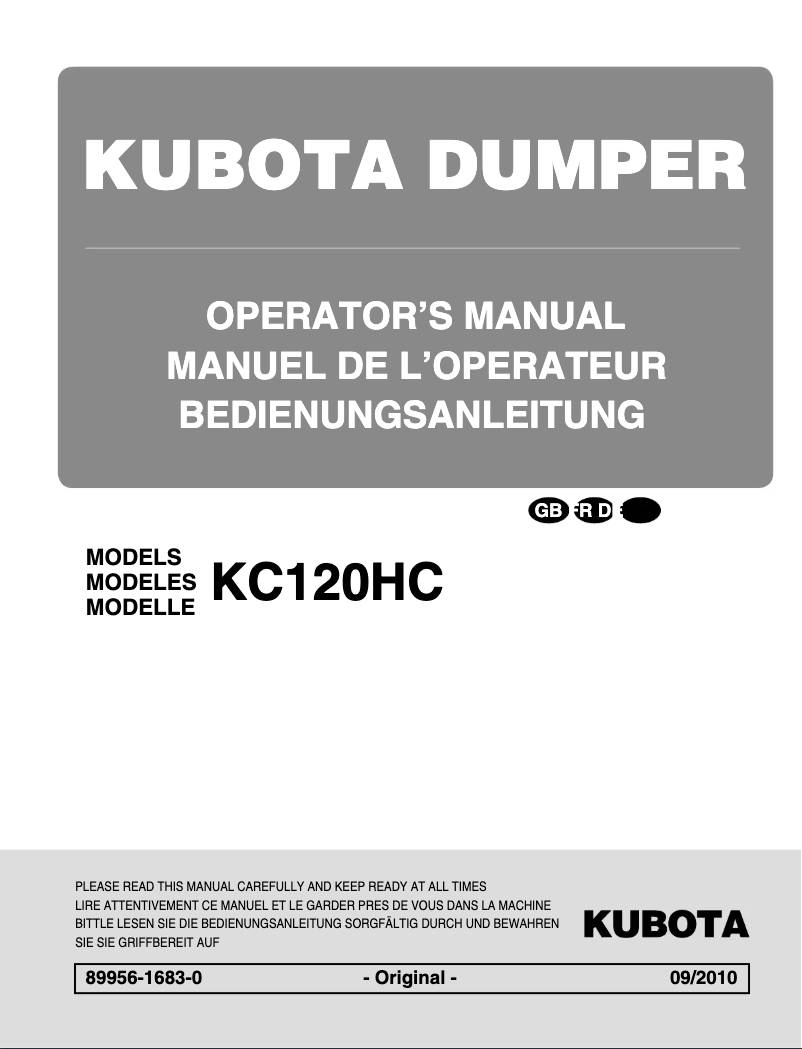 Página 1 del manual Manual de usuario Kubota KC70