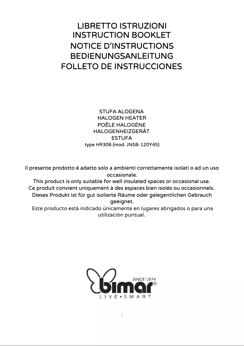 Page 1 de la notice Manuel utilisateur Bimar HR306