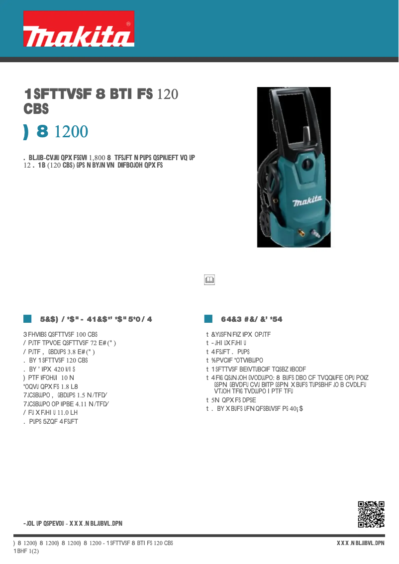 Page n°1 - Fiche technique Makita HW1200