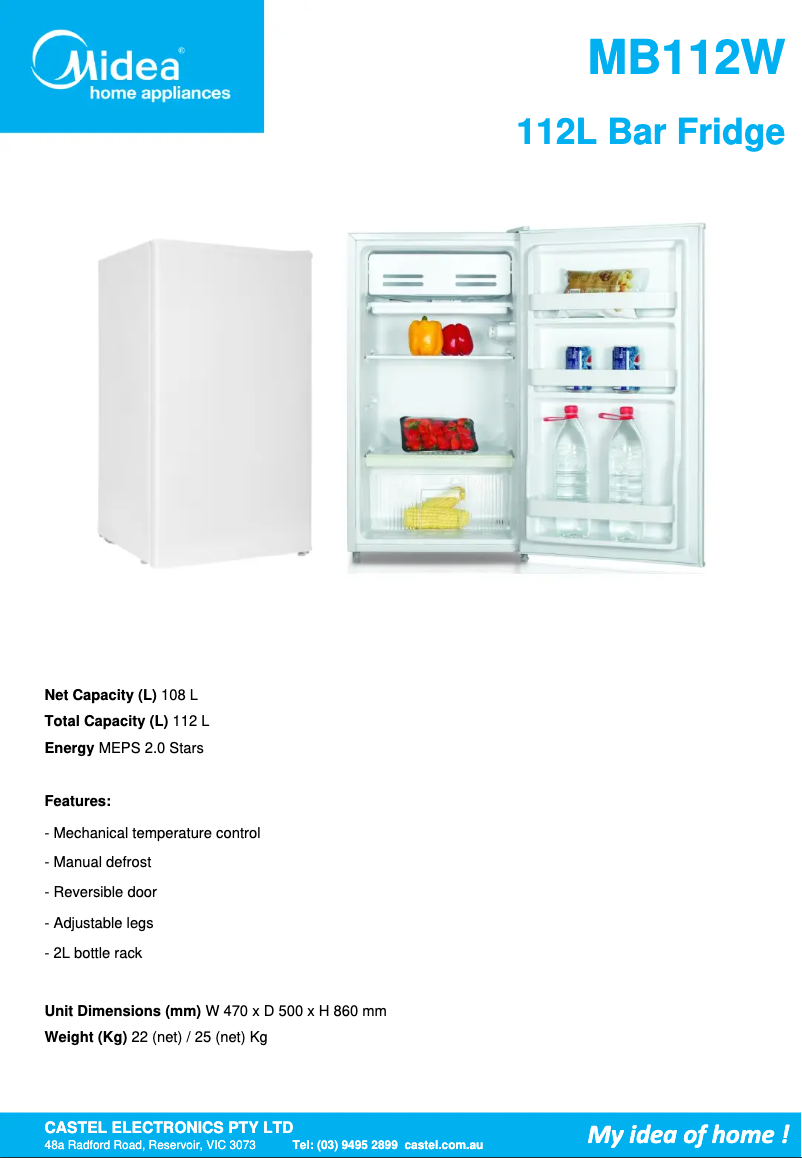 Image de la première page du manuel de l'appareil MB112W