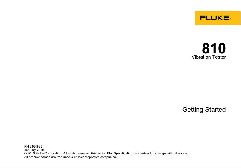 Page 1 de la notice Manuel utilisateur Fluke 810