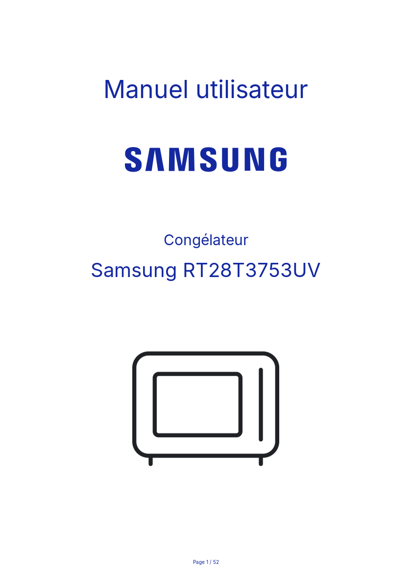 Image de la première page du manuel de l'appareil RT28T3753UV