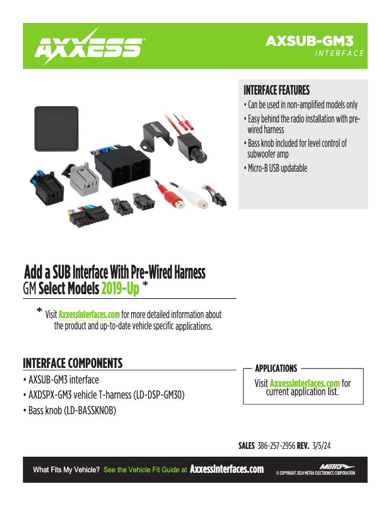 Página 1 del manual Ficha técnica AXESS AXSUB-GM3