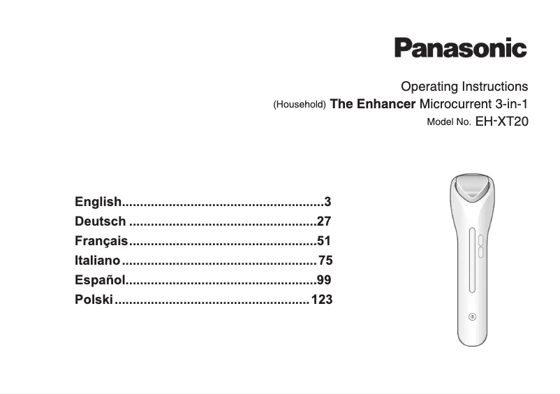Page 1 de la notice Manuel utilisateur Panasonic EH-XT20