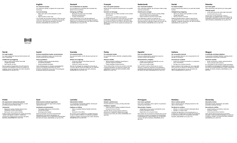 Image de la première page du manuel de l'appareil BEKANT 805.913.72