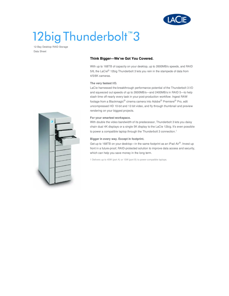 Image de la première page du manuel de l'appareil 12big Thunderbolt 3
