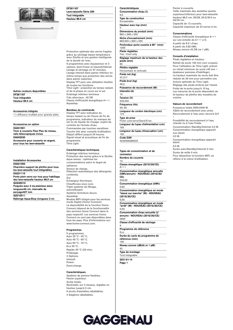 Image de la première page du manuel de l'appareil DF261167