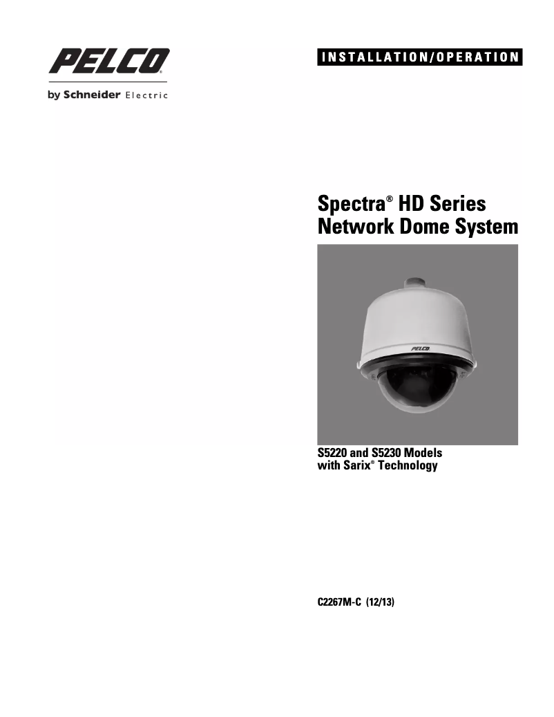 Page 1 de la notice Manuel utilisateur Pelco Spectra HD S5220