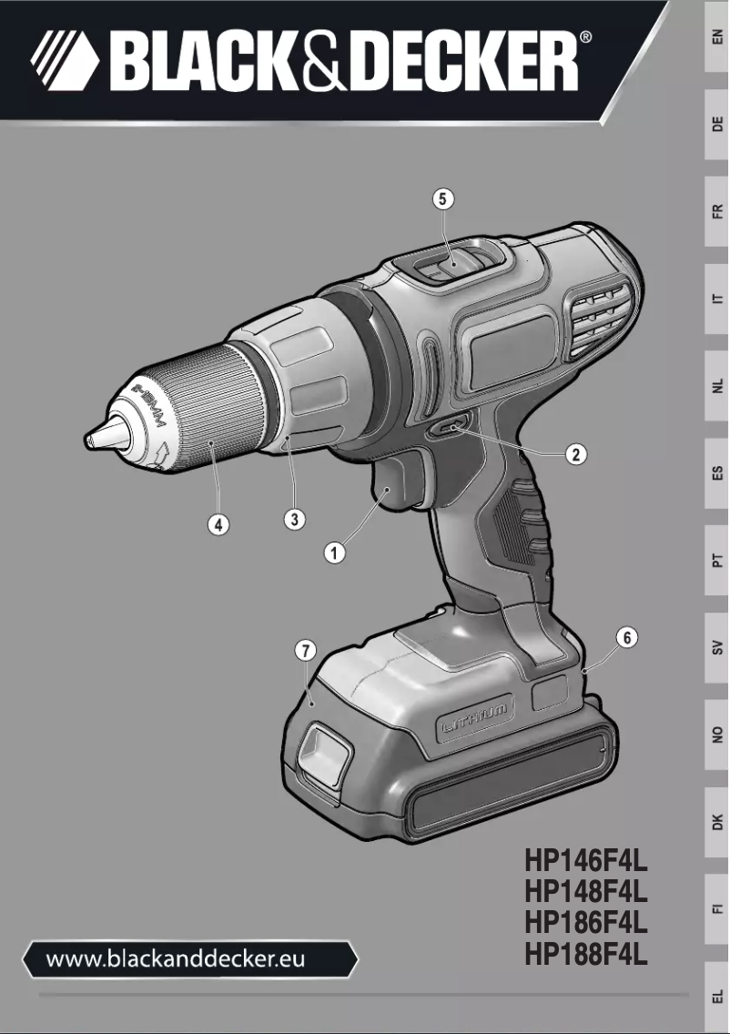 Page 1 de la notice Manuel utilisateur Black & Decker HP148F4LBK