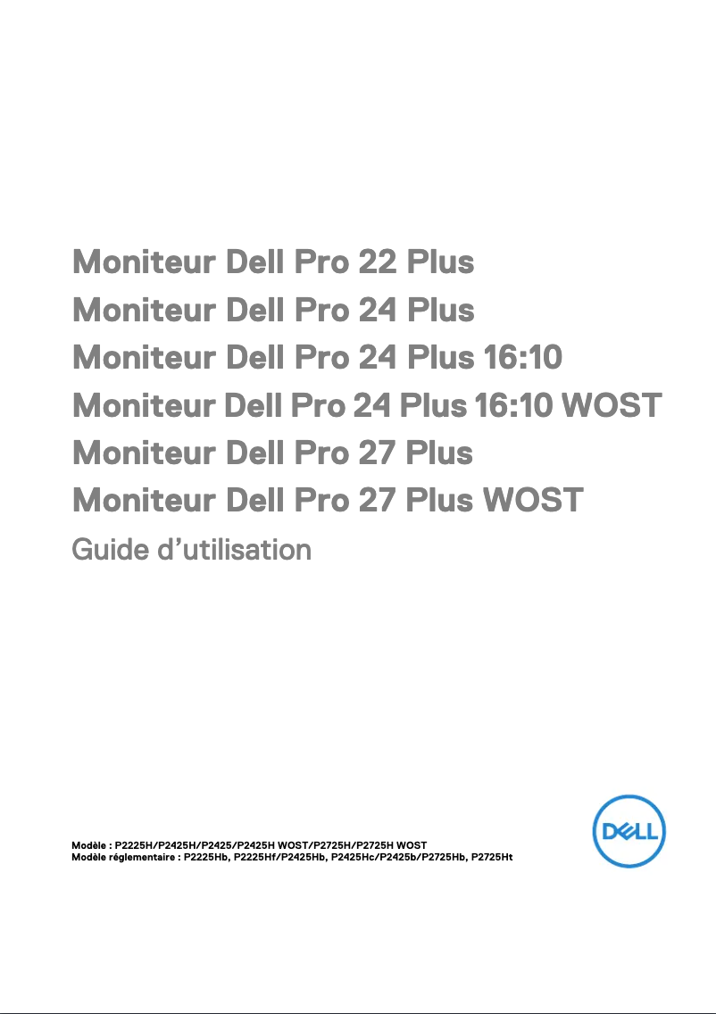 Page 1 de la notice Manuel utilisateur Dell P2225H