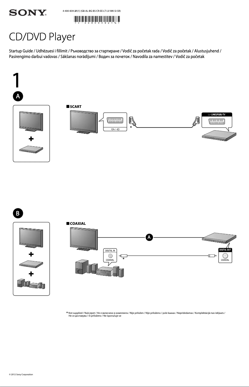 Page 1 de la notice Manuel utilisateur Sony DVP-SR360