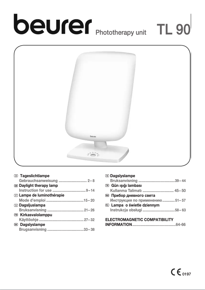 Page n°1 - Manuel utilisateur Beurer TL 90