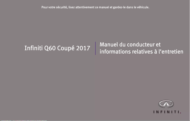 Page 1 de la notice Manuel utilisateur Infiniti G Coupe (2017)