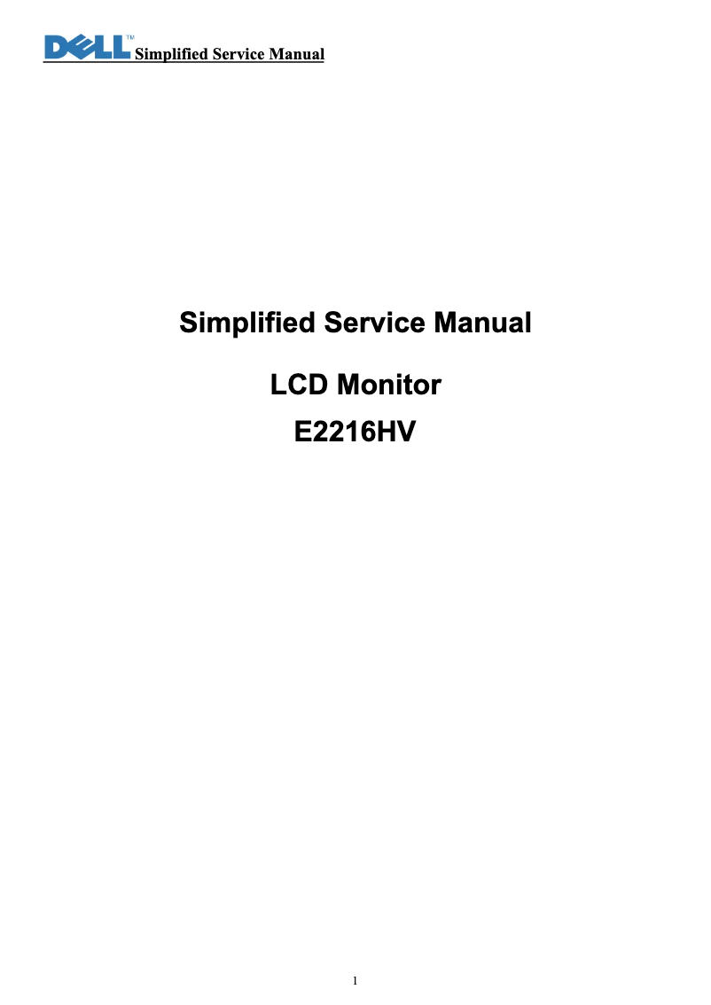Page 1 de la notice Manuel utilisateur Dell E2216HV