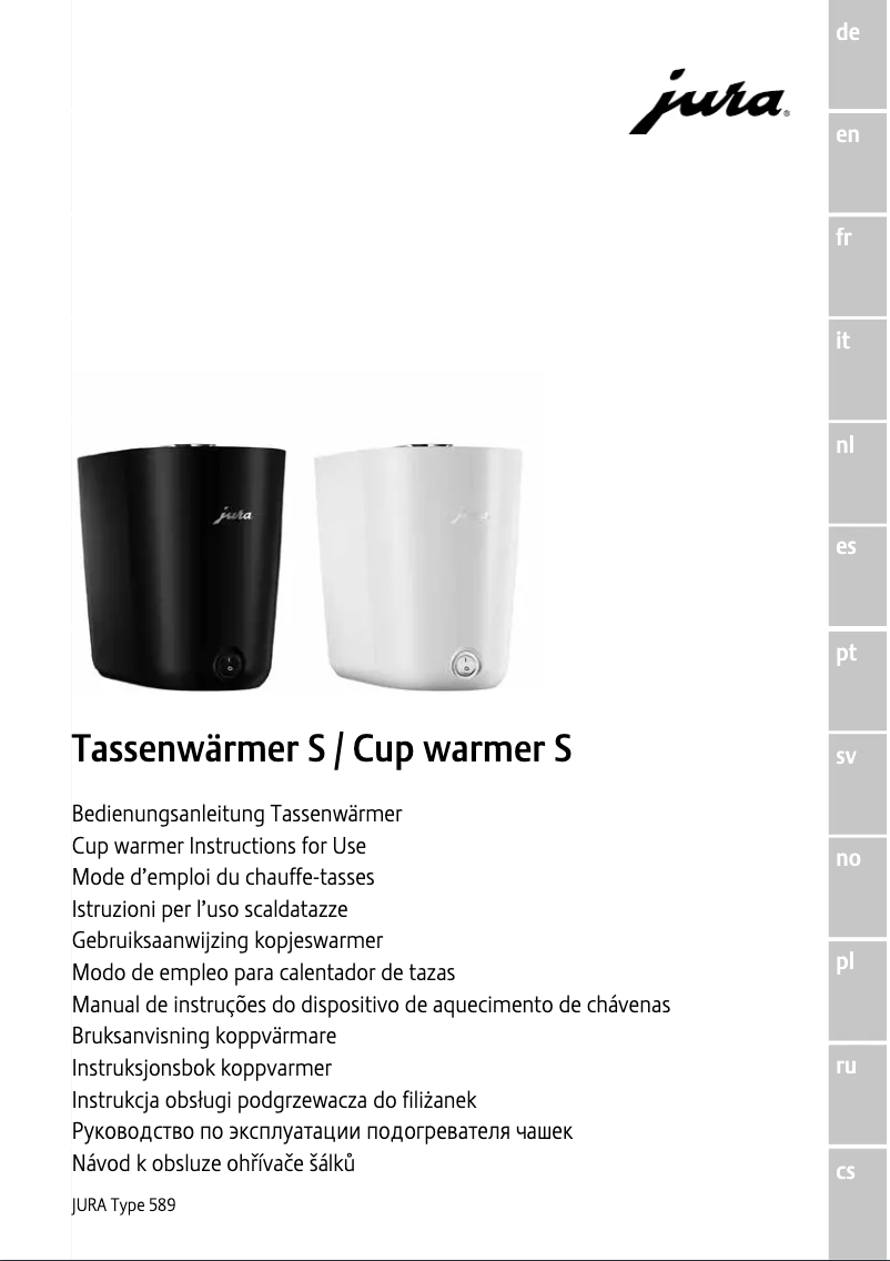 Image de la première page du manuel de l'appareil Cup warmer S