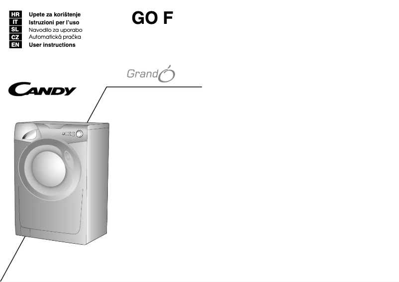 Page n°1 - Manuel utilisateur Candy GO F106/L1-S