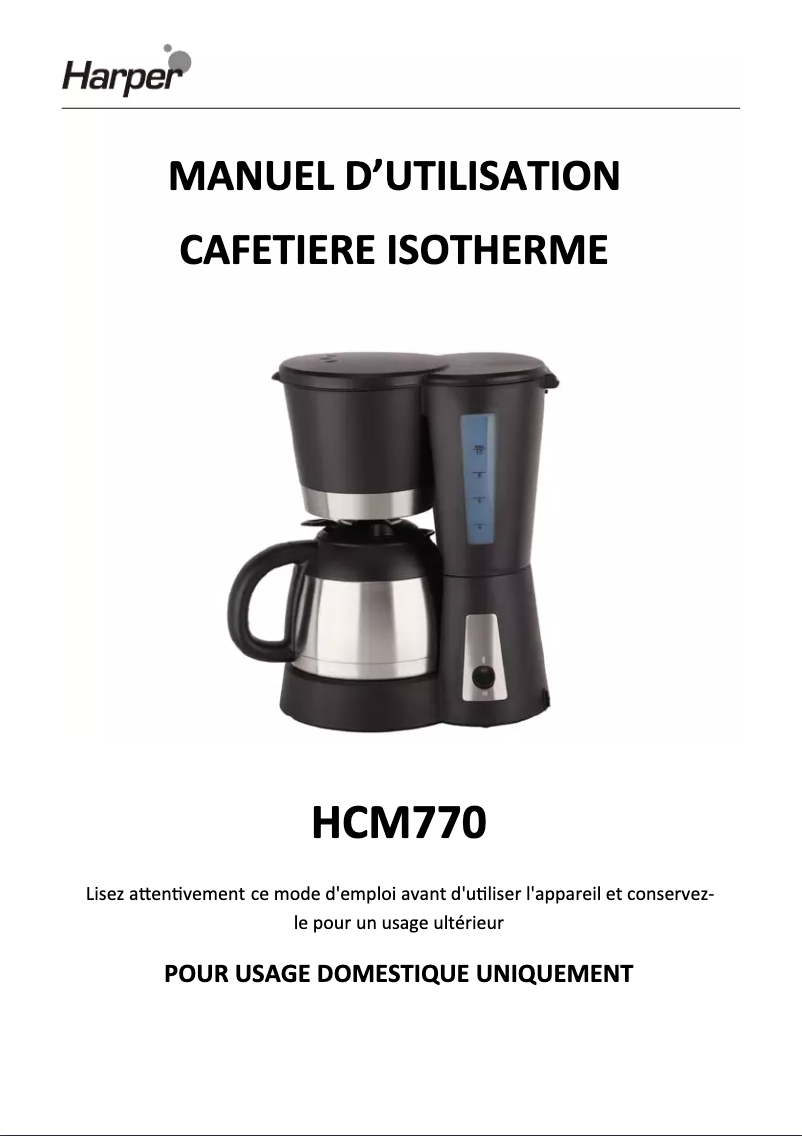 Image de la première page du manuel de l'appareil HCM770