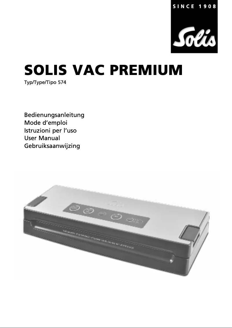 Página 1 del manual Manual de usuario Solis Vac Premium 574