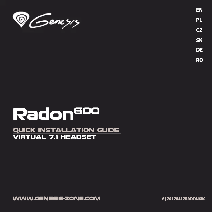 Image de la première page du manuel de l'appareil Radon 600