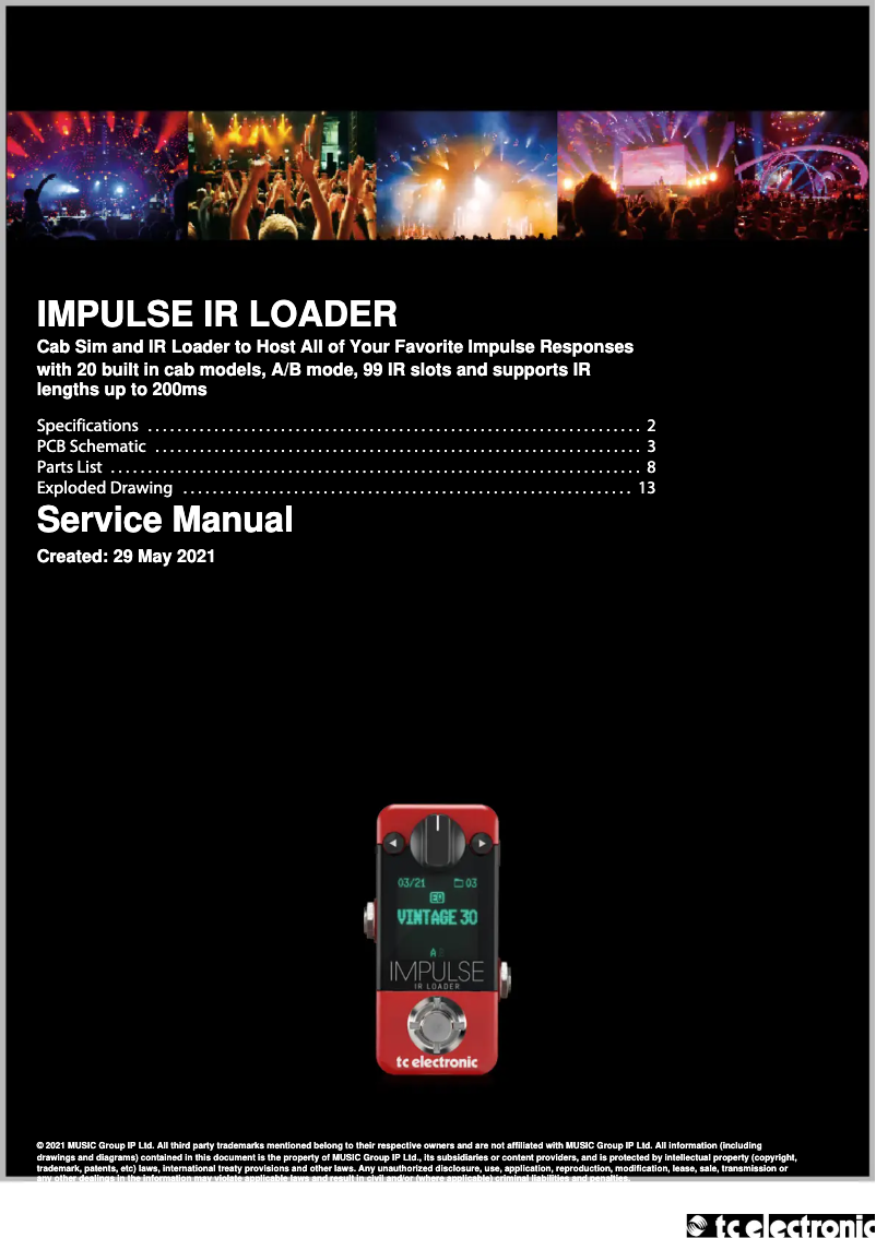 Page n°1 - Manuel utilisateur TC Electronic Impulse IR Loader