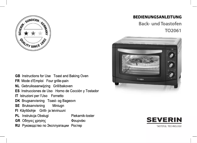 Image de la première page du manuel de l'appareil TO 2061