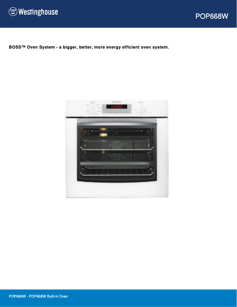 Page n°1 - Fiche technique Westinghouse POP668W